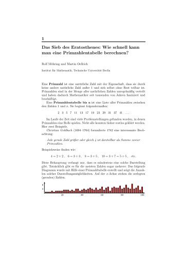 1 Das Sieb des Eratosthenes - Beuth Hochschule für Technik Berlin