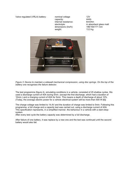 start-/stop-system and the battery - Berner Fachhochschule