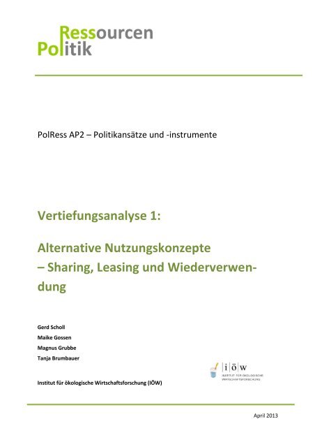 PoLRess ZB AP2-Vertiefungsanalyse alternative Nutz..., Seiten 1-35