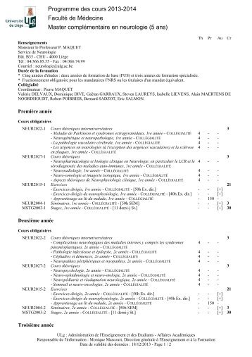 Version imprimable (PDF) - Programme des cours