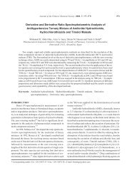 Derivative and Derivative Ratio Spectrophotometric Analysis of ...