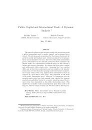 Public Capital and International Trade: A Dynamic Analysis