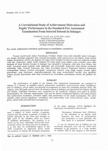 A Correlational Study of Achievement Motivation and Pupils ...