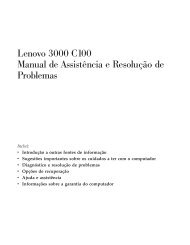 Lenovo 3000 C100 Manual de Assistência e Resolução de ... - Ibm