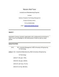 Mariam Altaf Tarar - University of the Punjab