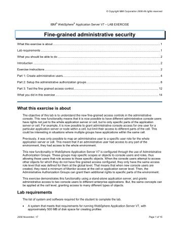 Lab - Fine-grained administrative security - IBM