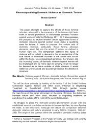 Reconceptualising Domestic Violence as 'Domestic Torture'