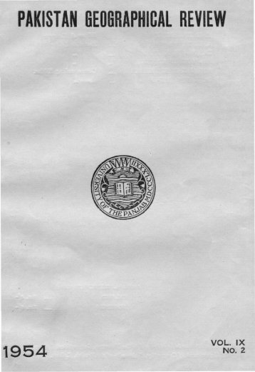 pakistan geographical review 1954 - University of the Punjab