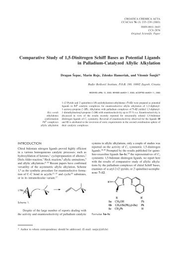 Comparative Study of 1,5-Dinitrogen Schiff Bases as Potential ...