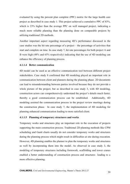 impact of 4d modeling on construction planning process - Chalmers ...