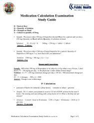 Medication Calculation Examination Study Guide - Department of ...