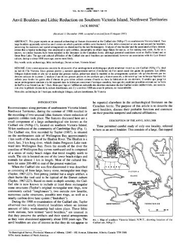 Anvil Boulders and Lithic Reduction on Southern Victoria Island ...