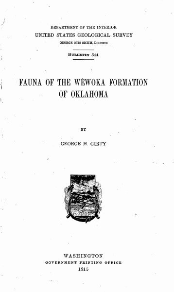 FAUNA OF THE WEWOKA FORMATION OF OKLAHOMA