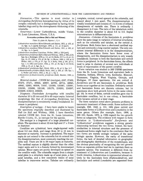 Revision of Lithostrotionella - USGS