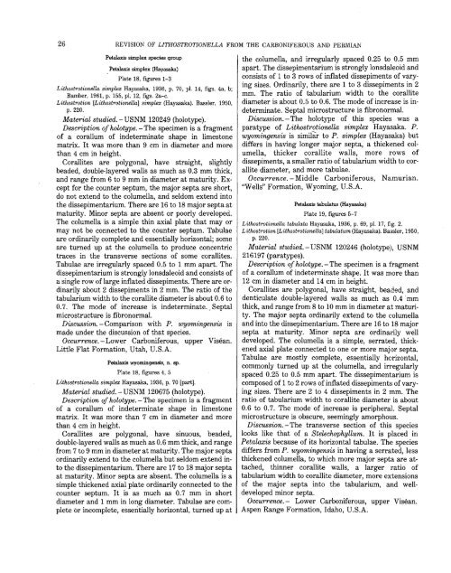 Revision of Lithostrotionella - USGS