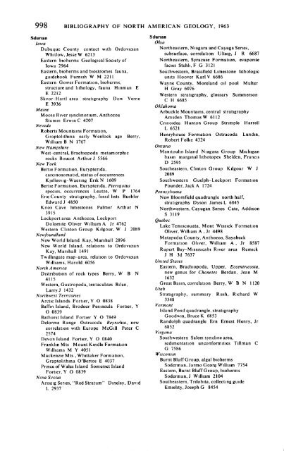 Bibliography of North American Geology, 1963 - USGS