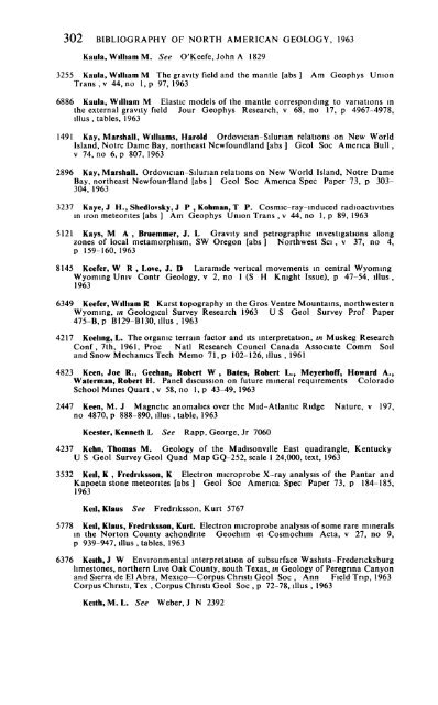 Bibliography of North American Geology, 1963 - USGS