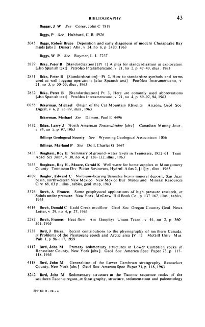 Bibliography of North American Geology, 1963 - USGS