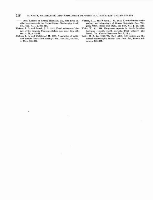 Kyanite, Sillimanite, and Andalusite Deposits of the Southeastern ...