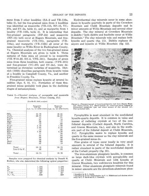 Kyanite, Sillimanite, and Andalusite Deposits of the Southeastern ...