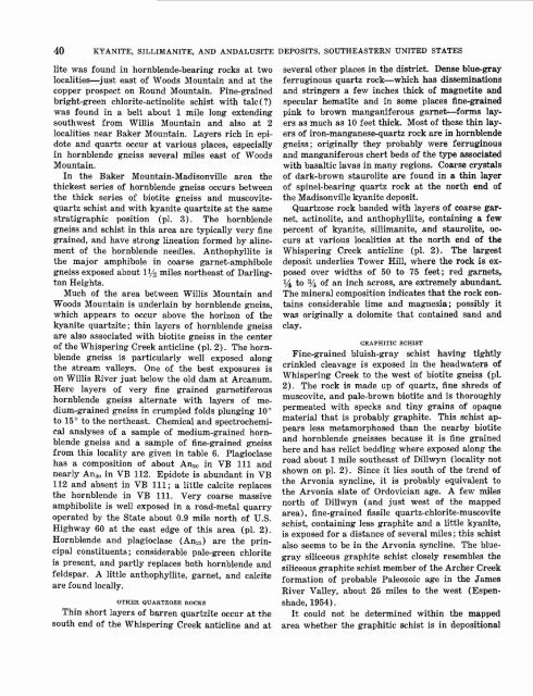 Kyanite, Sillimanite, and Andalusite Deposits of the Southeastern ...