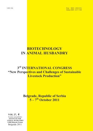 BIOTECHNOLOGY IN ANIMAL HUSBANDRY