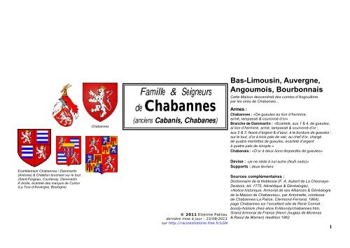 de Chabannes - Racines & Histoire - Free
