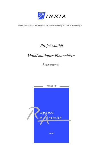 Rapport d'activité 2002, Projet MATHFI - RAweb - Inria