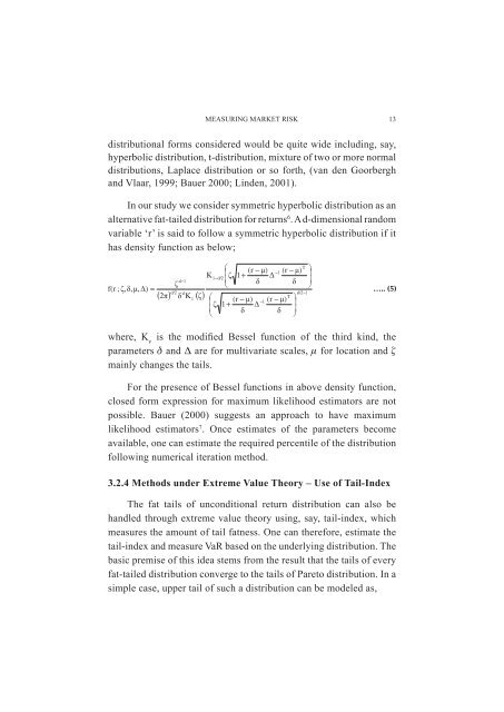 Measuring Market Risk - Reserve Bank of India