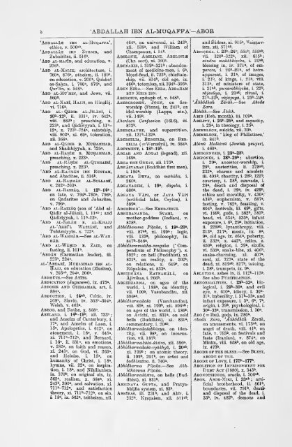 Encyclopaedia of religion and ethics, Index