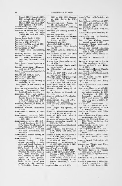 Encyclopaedia of religion and ethics, Index