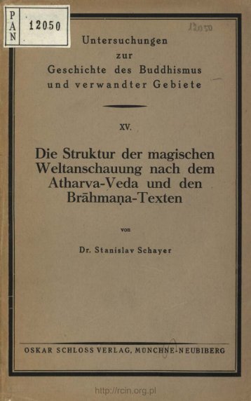 Die Struktur der magischen Weltanschauung nach dem Atharva ...