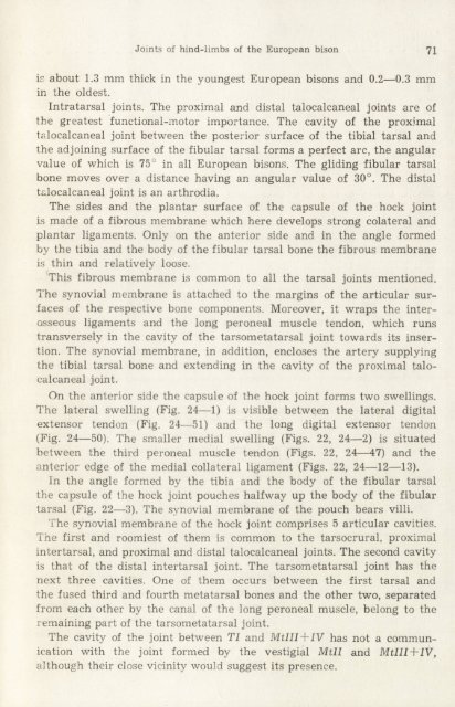 Joints and Ligaments of Hind-Limbs of the European Bison in Its ...