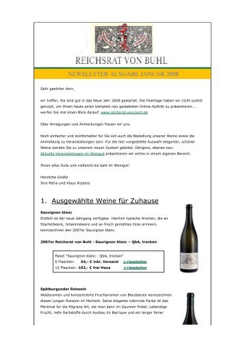 11 Reichsrat von Buhl - Newsletter Januar 2008