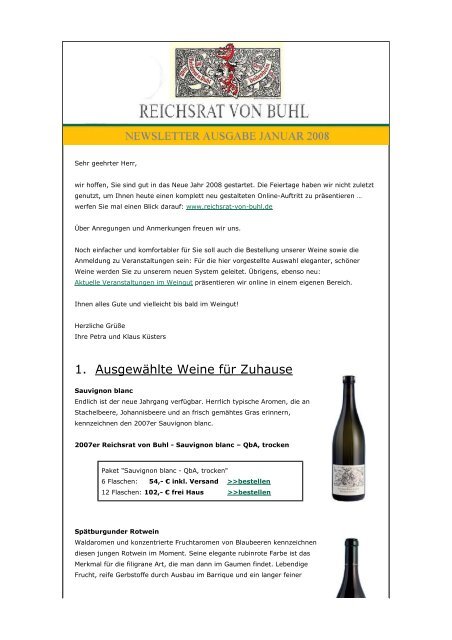 11 Reichsrat von Buhl - Newsletter Januar 2008