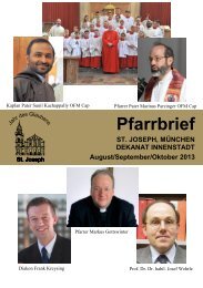 Pfarrbrief - Pfarrei St. Joseph