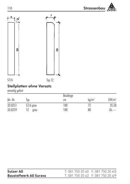 Strassenbau 93 Sulser AG T. 081 750 20 40 F. 081 750 20 45 ...