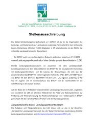 Stellenausschreibung - Badischer Sportbund Nord ev