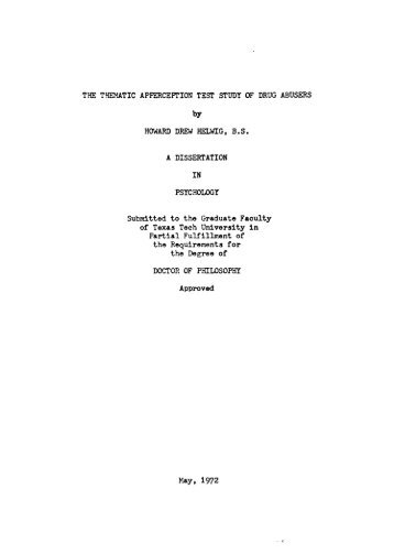 THE THEMATIC APPERCEPTION TEST STUDY OF ... - Repositories