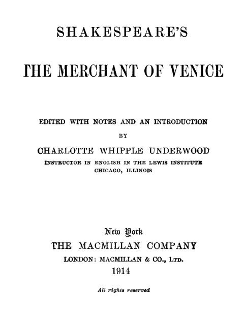 Merchant of Venice. - Repositories
