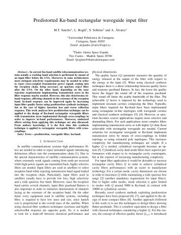 Predistorted Ku-band rectangular waveguide input filter