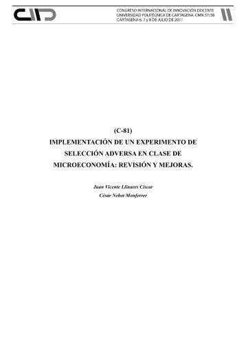 implementación de un experimento de selección adversa en clase ...