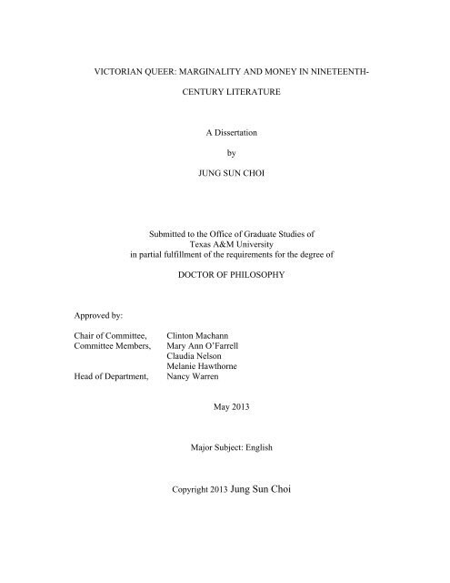 CENTURY LITERATURE A Dissertation by JUNG SUN ... - Repository