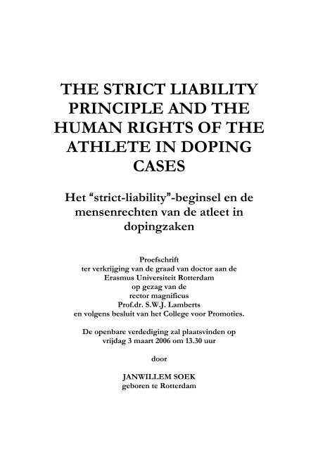 THE STRICT LIABILITY PRINCIPLE AND THE HUMAN RIGHTS OF ...