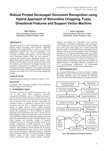 Robust Printed Devanagari Document Recognition using Hybrid ...