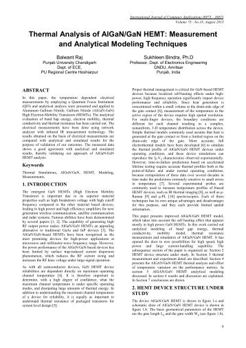 Thermal Analysis of AlGaN/GaN HEMT: Measurement and ...