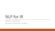 NLP for IR - Microsoft Research