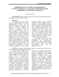 morphogenetic systems and their impact on the landscape, a case ...