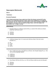 Eignungstest Mathematik - AUTOMEISTER