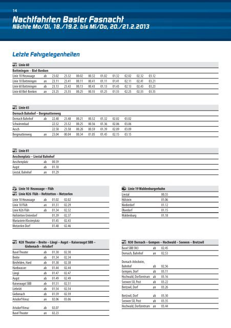 Fasnachts-Fahrplan - TNW